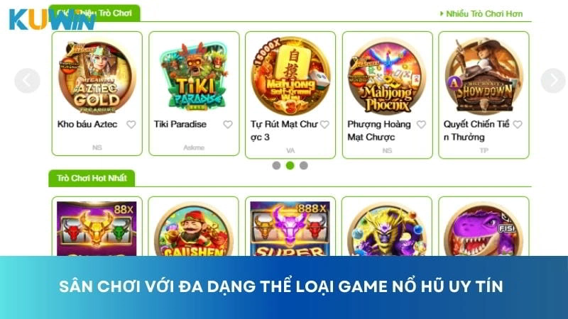 Sân chơi đa dạng game nổ hũ hợp pháp