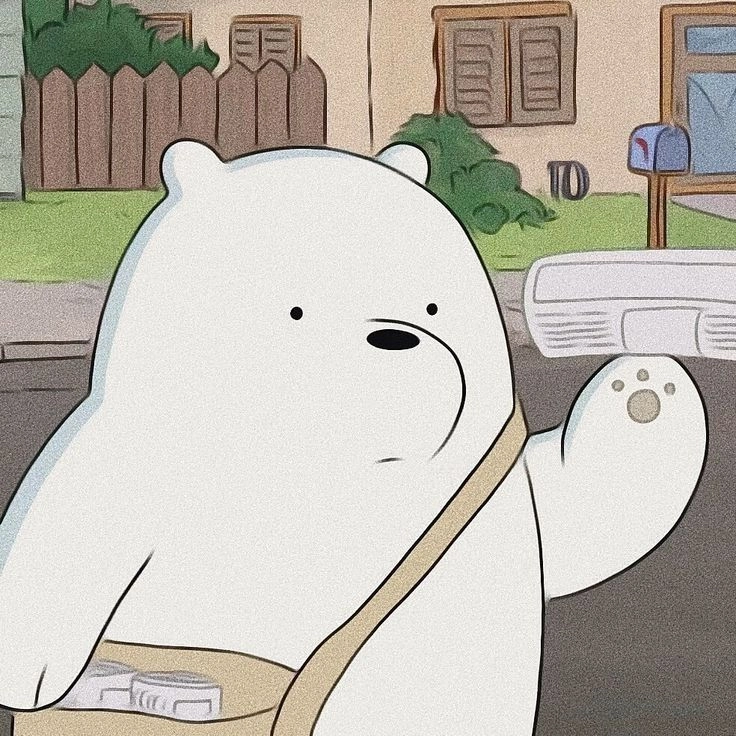 Khám phá gấu trắng hoạt hình cute trái tim dễ thương