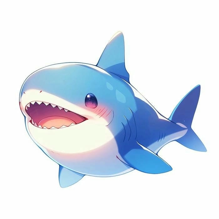 Thỏa sức sáng tạo cùng cute hình cá mập chibi vui nhộn