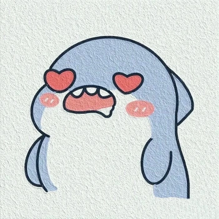 Trang trí không gian số với hình cá mập chibi vui nhộn