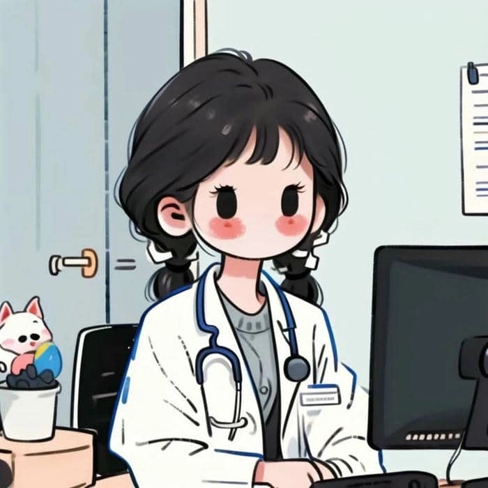 Hình ảnh hoạt hình cute phong cách bác sĩ đáng yêu
