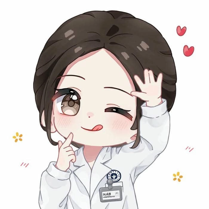 Hình ảnh bác sĩ nữ chibi tinh nghịch đáng yêu