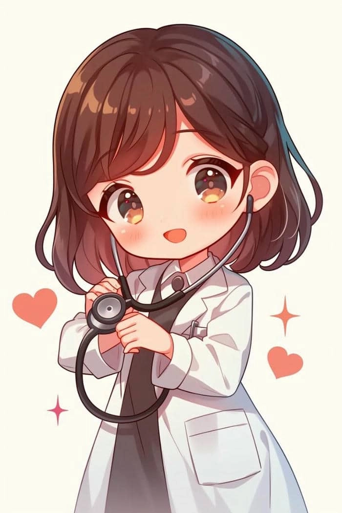 Hình bác sĩ chibi siêu cute mang phong cách riêng