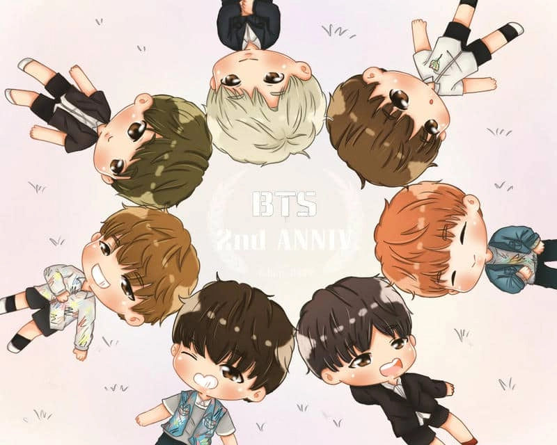 Trang trí máy tính với hình nền máy tính bts chibi xinh