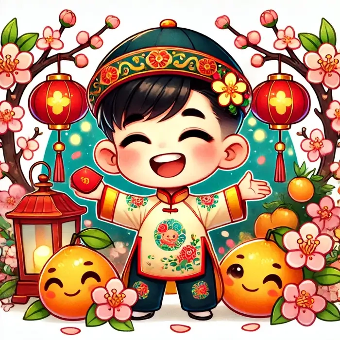 Đón xuân cùng bộ sưu tập anime tết chibi
