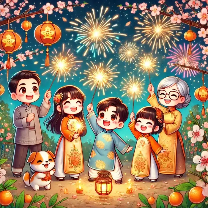 Khám phá bộ hình ảnh tết chibi đáng yêu