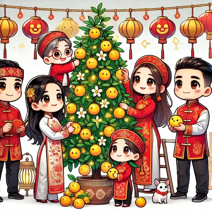 Sự kết hợp độc đáo chibi anime chibi ảnh tết