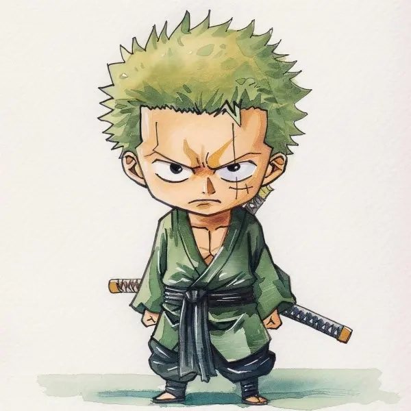 Thưởng thức roronoa zoro chibi đáng yêu cho fan One Piece