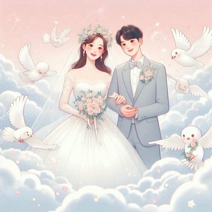 Thích thú với chibi cô dâu chú rể de thuong sáng tạo