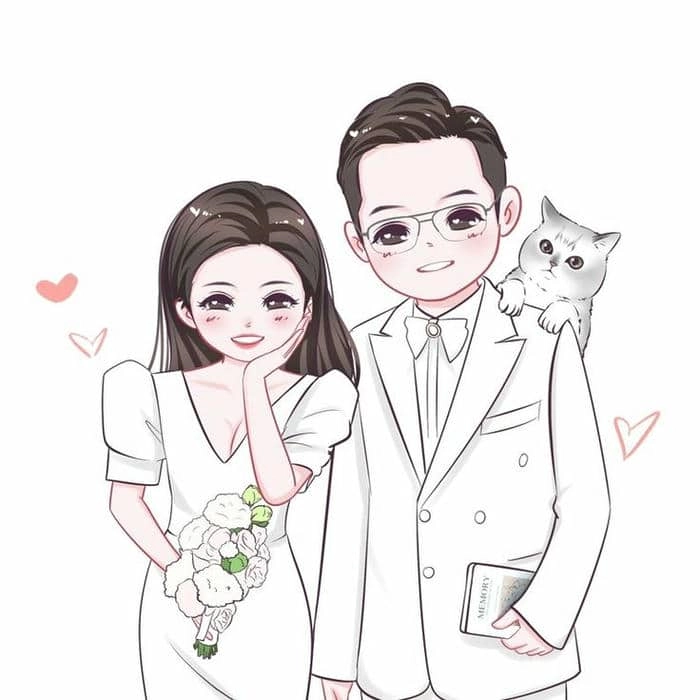 Download cô dâu chú rể chibi png nền trong suốt tiện dùng