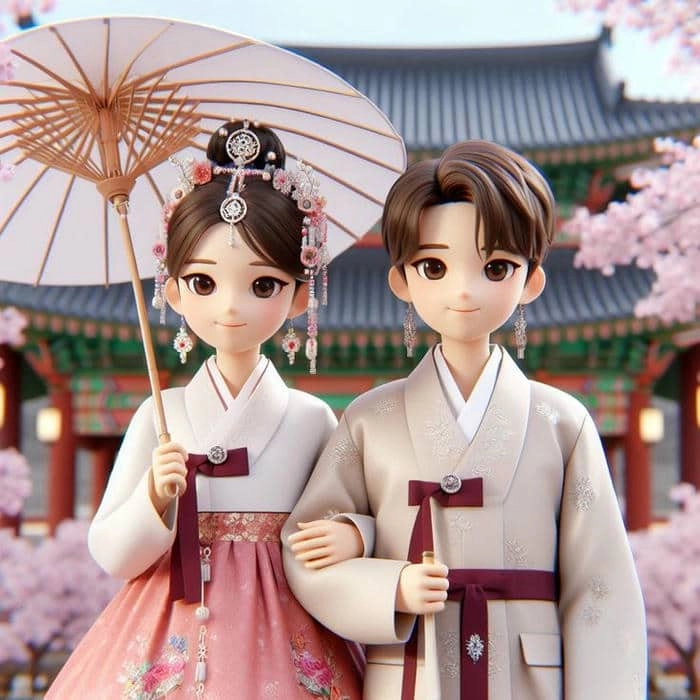 Sưu tầm hình ảnh cô dâu chú rể chibi cho dự án cưới