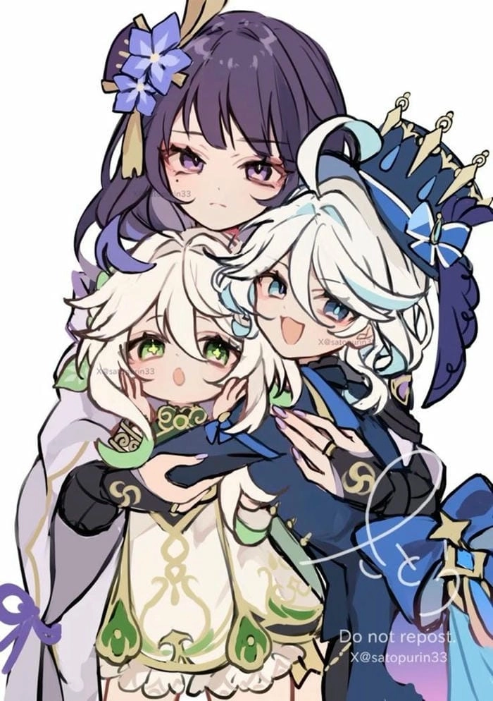 Sử dụng furina chibi sticker để nhắn tin vui nhộn