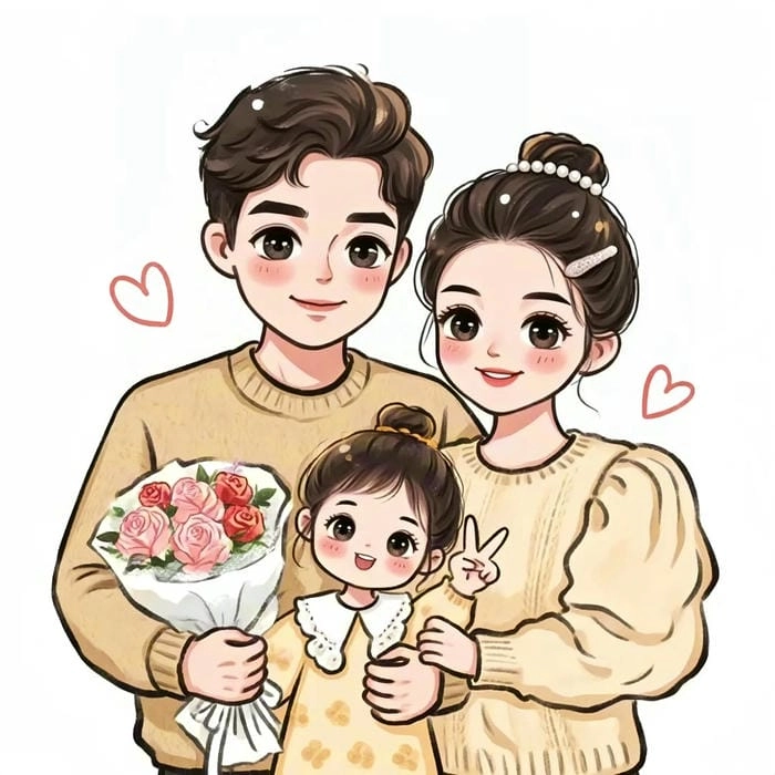 Học cách vẽ gia đình chibi cực đơn giản