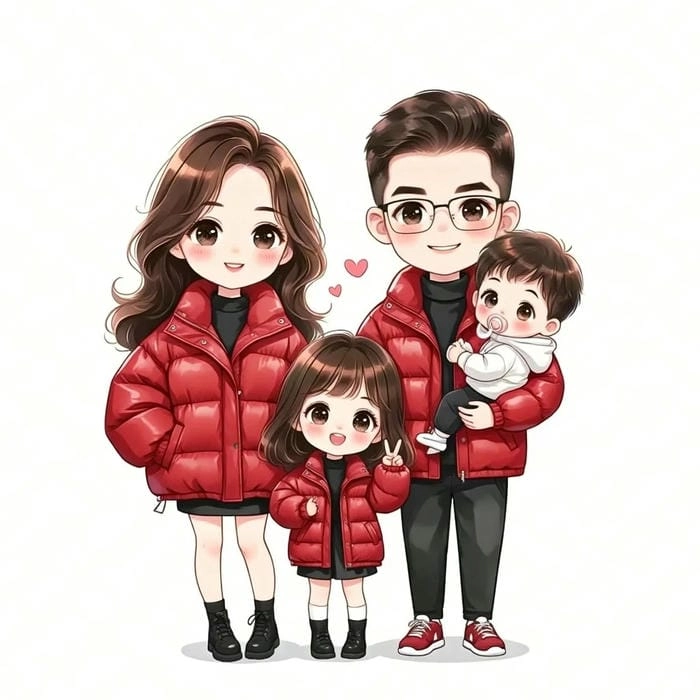 Khám phá vẽ tranh gia đình chibi sáng tạo