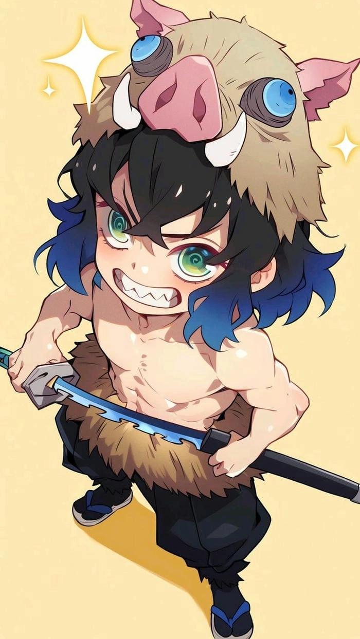 Hình hashibira inosuke chibi đáng yêu tuyệt