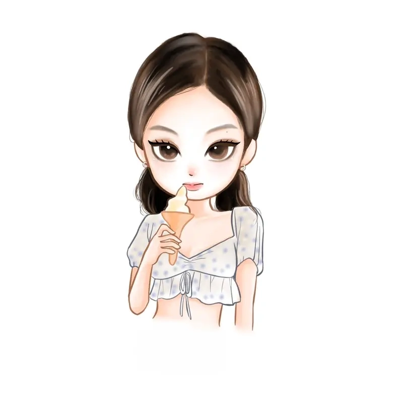 Blackpink jennie chibi mang vibe ngọt ngào