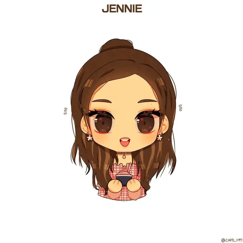 Ảnh jennie blackpink chibi làm fan mê mẩn