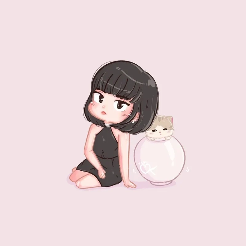Lisa black pink chibi phong cách ngầu