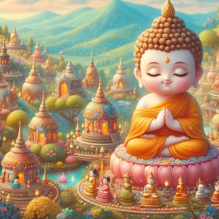 Xem ảnh phật chibi cute làm nền máy tính dễ thương