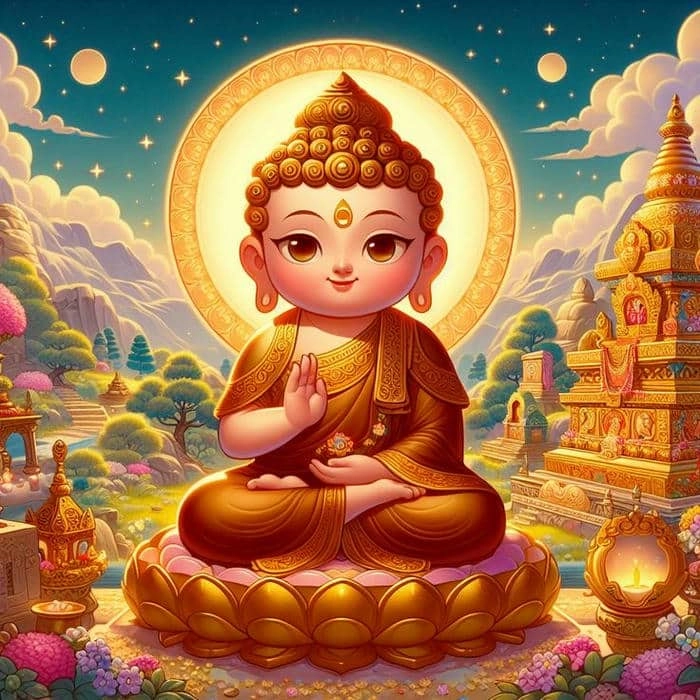 Tạo không gian yên bình với tranh phật chibi sáng tạo