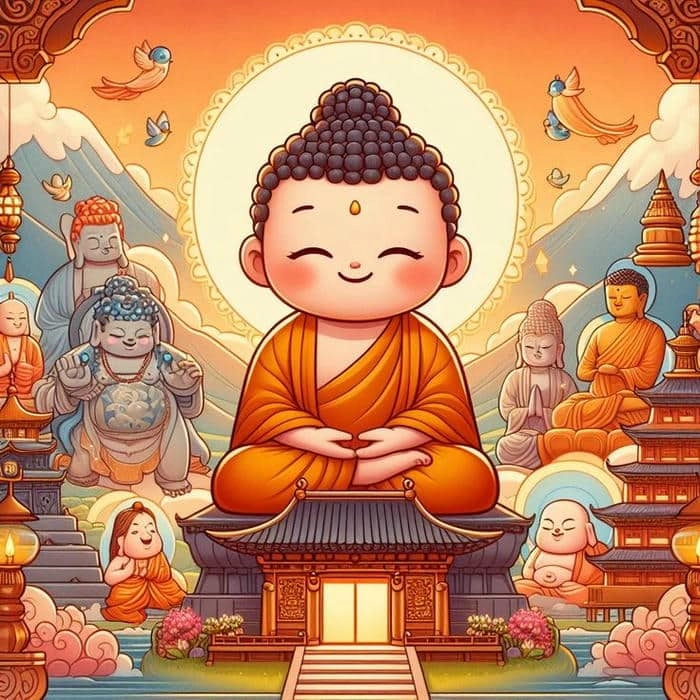 Niệm nam mô a di đà phật chibi để tâm hồn an lạc