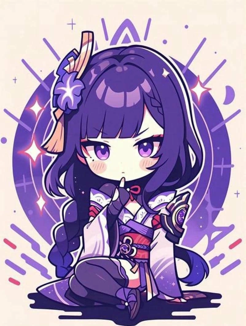 Thỏa thích với crying chibi raiden shogun buồn cute