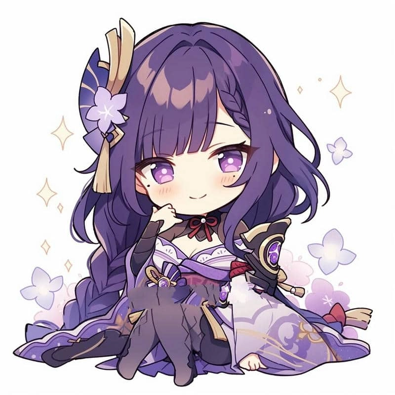 Tận hưởng genshin impact chibi raiden shogun siêu xinh