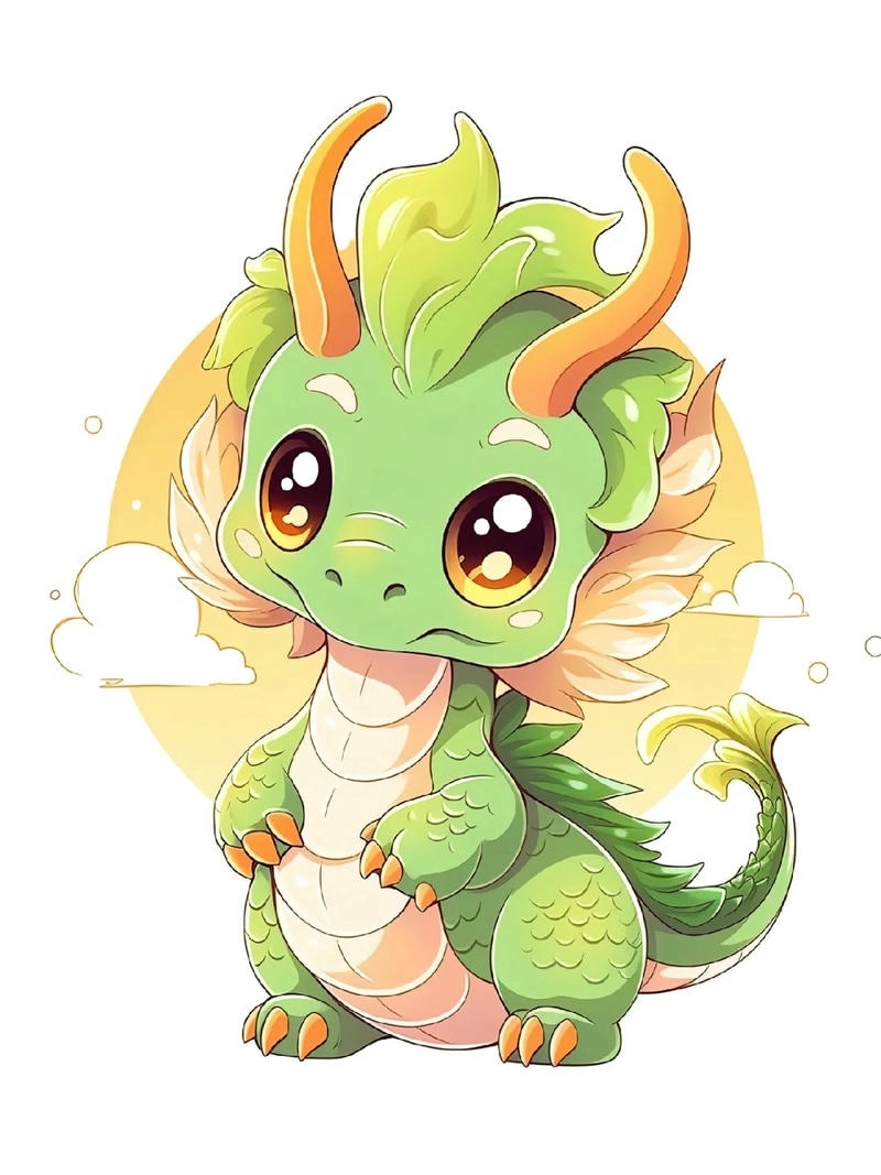 Ảnh rồng chibi dễ thương dùng làm avatar mạng xã hội