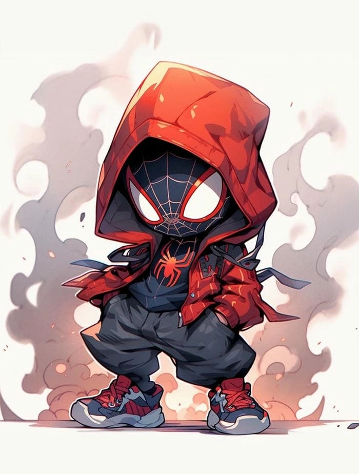 Trang trí điện thoại với hình nền spider man chibi