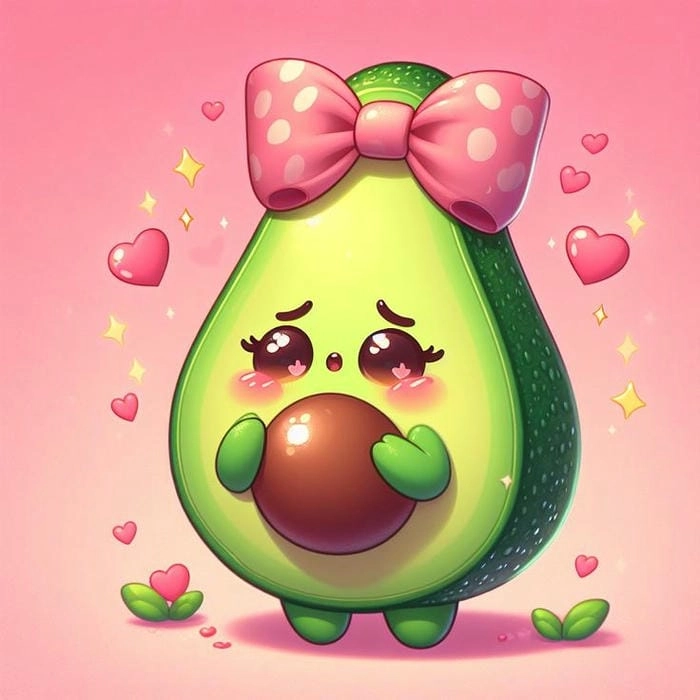 Tải ngay hình trái bơ chibi cute cho avatar của bạn