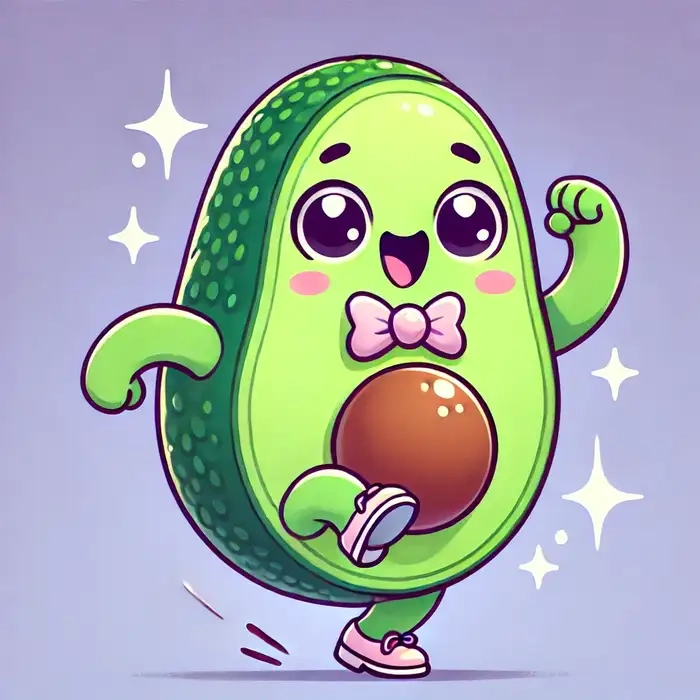 Tạo hình quả bơ chibi cho hình nền hoặc avatar vui nhộn