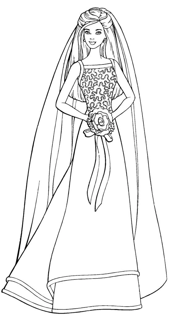 Thỏa sức vui với tranh tô màu búp bê barbie dễ thương