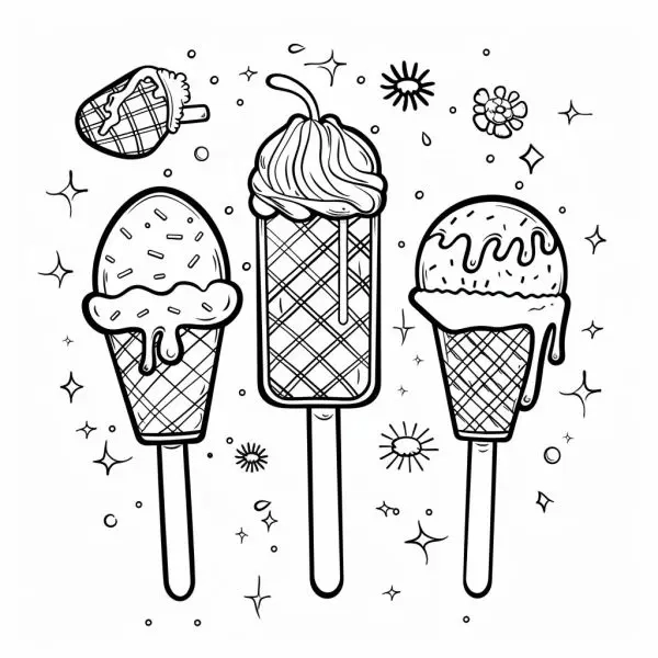 Bé thỏa thích sáng tạo với tranh tô màu que kem đầy màu sắc