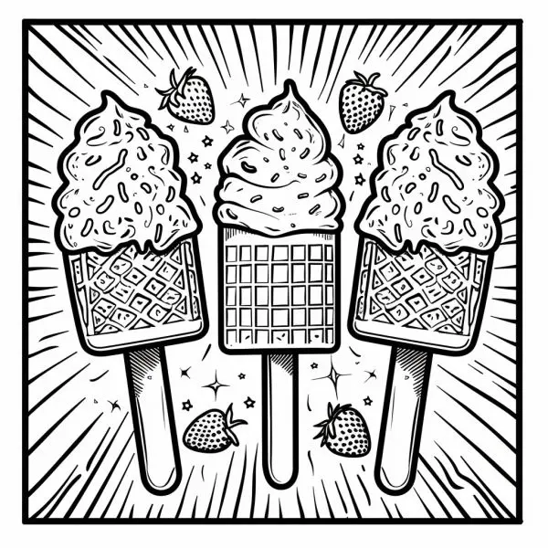 Tô màu kem ly đáng yêu để bé rèn luyện sự khéo léo