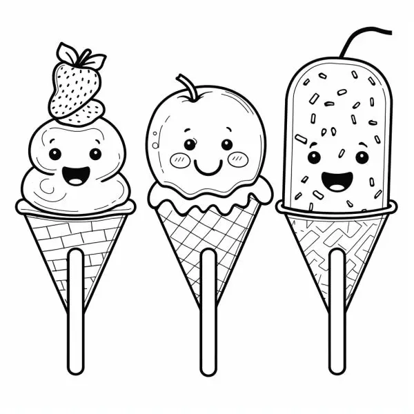 Tranh tô màu cây kem khổng lồ cực kỳ hấp dẫn cho bé