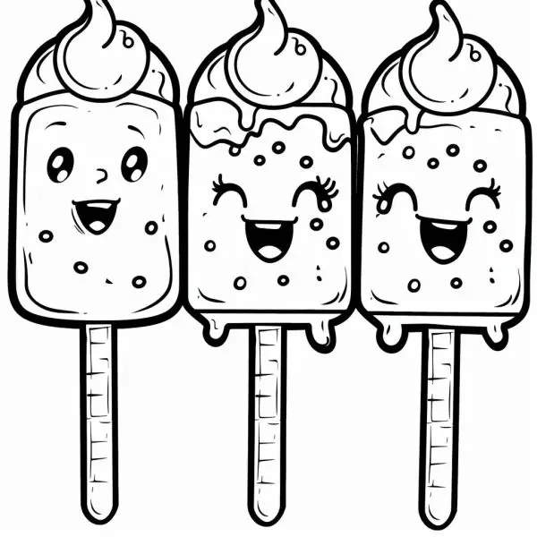 Bé thỏa sức tô màu cây kem vui nhộn và đầy màu sắc