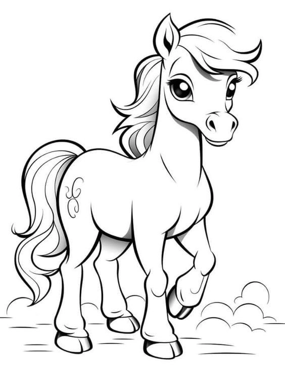 Tải ngay tranh tô màu con ngựa cho bé thỏa sức sáng tạo
