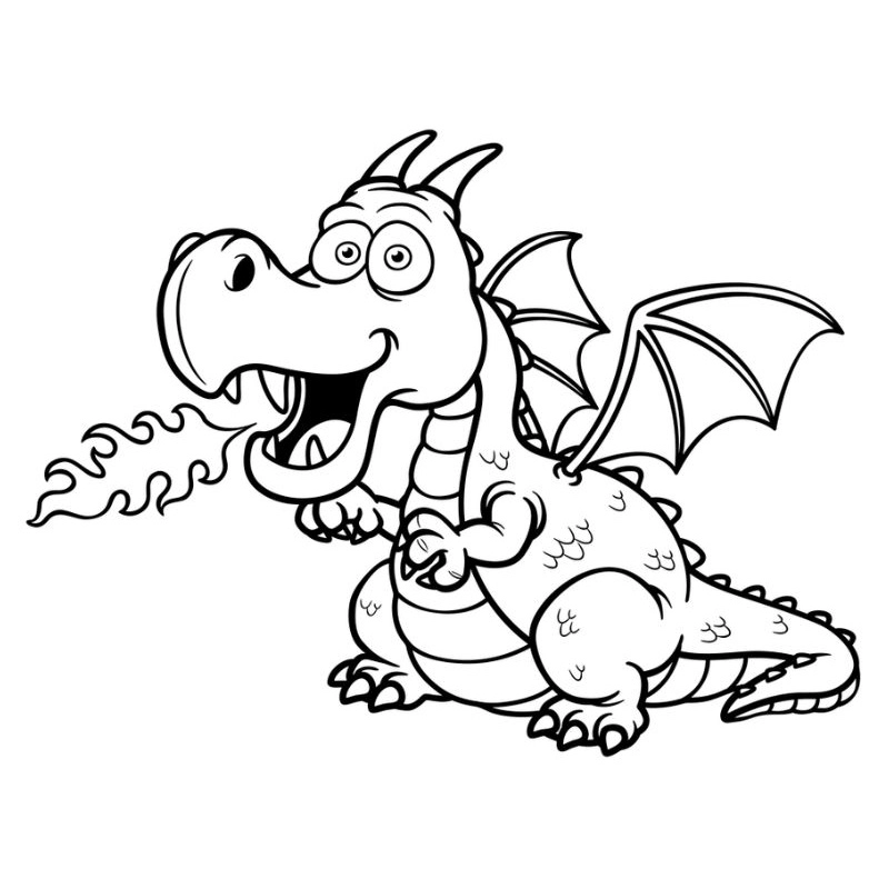 Thể hiện sức mạnh qua tranh tô màu rồng phun lửa hấp dẫn