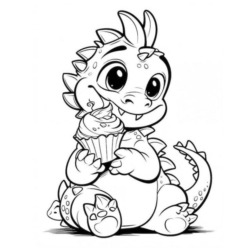 Tạo nét dễ thương với tranh tô màu rồng chibi cute và vui nhộn