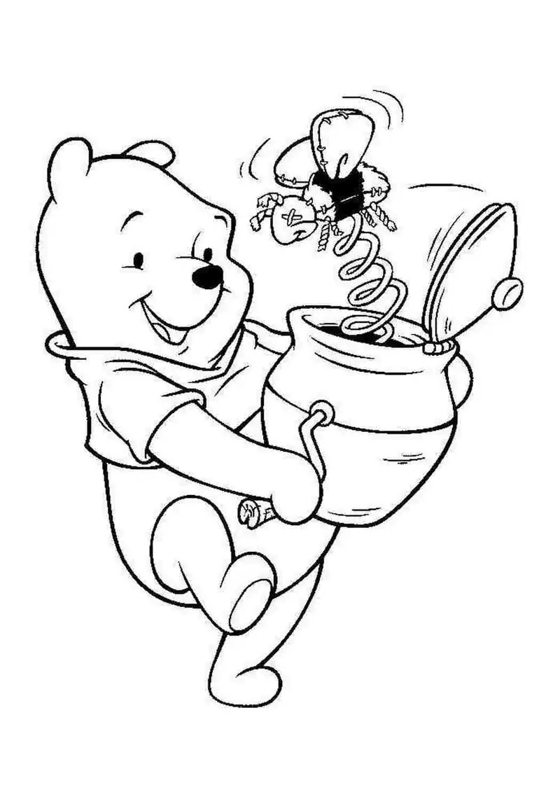 Tải ngay tranh tô màu gấu pooh cho bé để bé yêu thỏa sức tô màu
