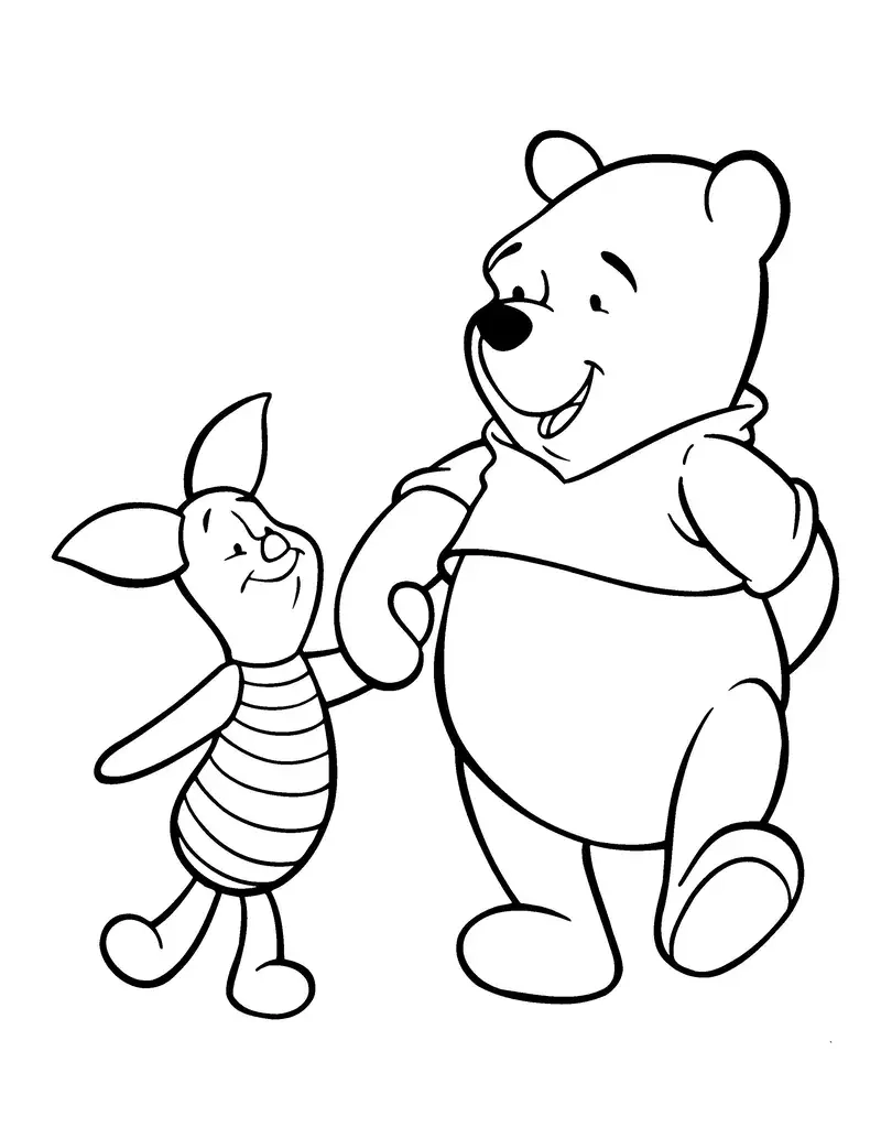 Bé sáng tạo với hình tô màu gấu pooh đáng yêu và sinh động