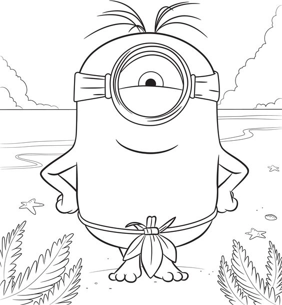 Chọn ngay tranh tô màu minion dễ nhất cho bé bắt đầu