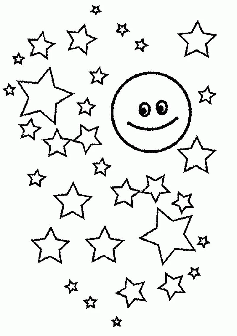 Khám phá tranh tô màu các ngôi sao nhiều hình dáng đẹp mắt