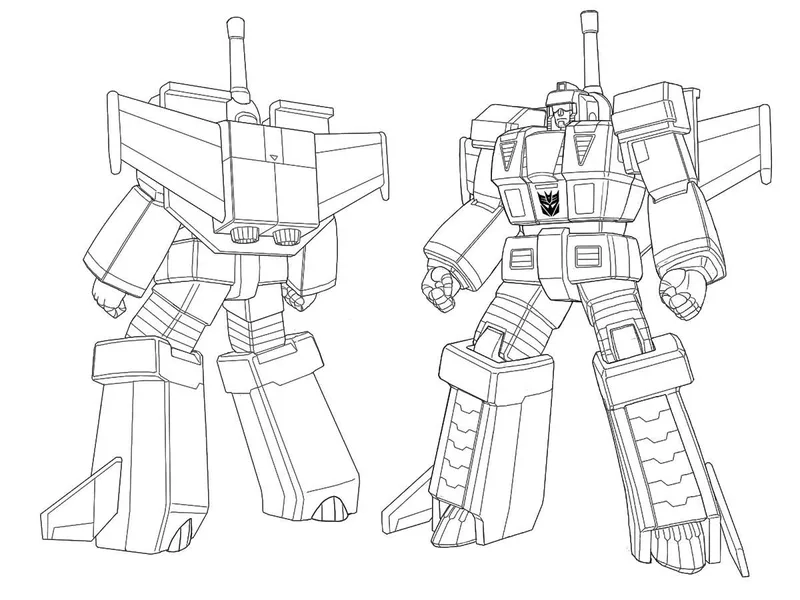 Tranh tô màu Transformers đơn giản dễ tô dành cho bé