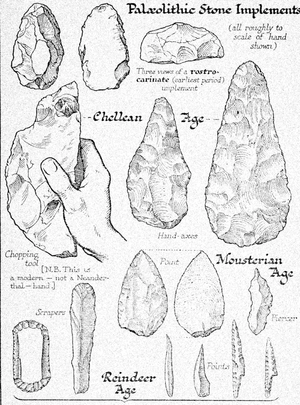 Rìu tay đá thô sơ dùng trong săn bắn và tự vệ