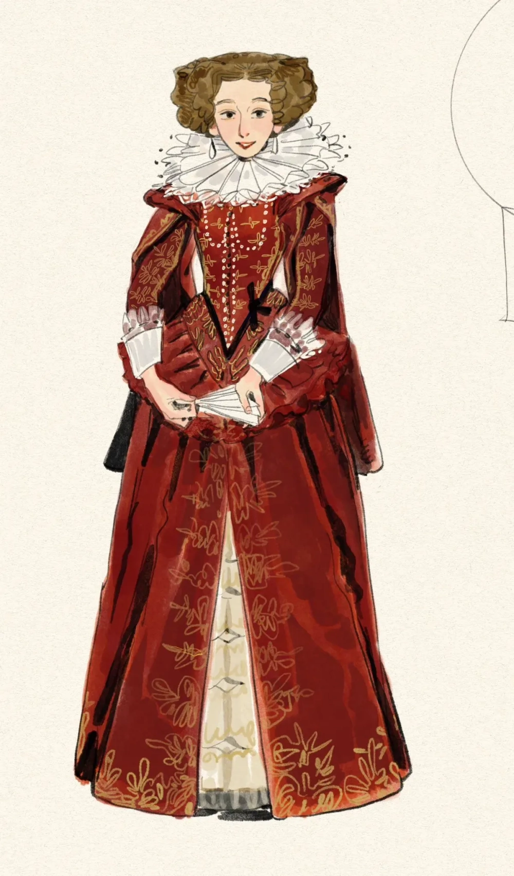 Màu sắc đặc trưng trang phục thời phục hưng thường là đỏ nhung và xanh hoàng gia