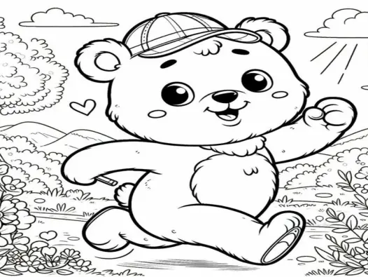 Tranh tô màu con gấu dễ thương cho bé phát triển tư duy